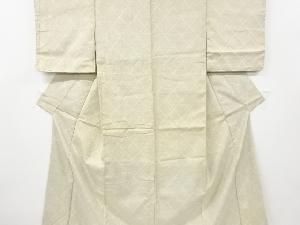 アンティーク　斜め格子模様織出し手織り紬着物